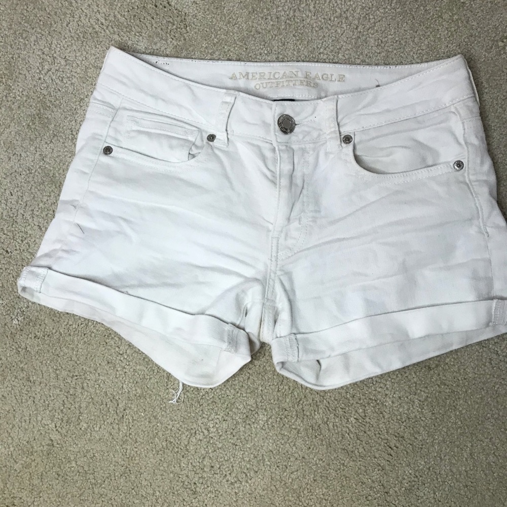 White denim shorts